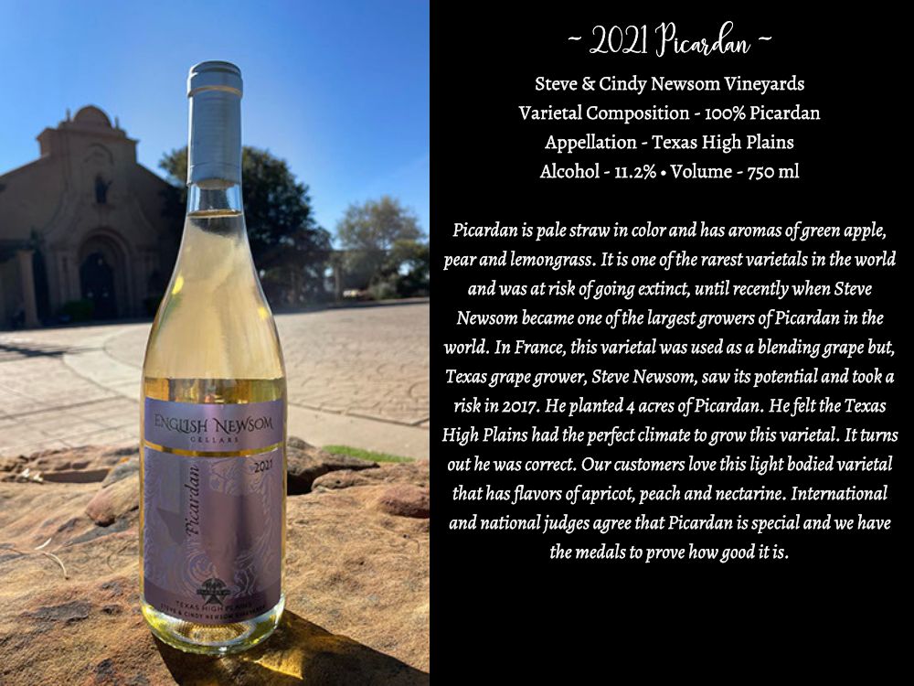 2021 Picardan bottle and wine info