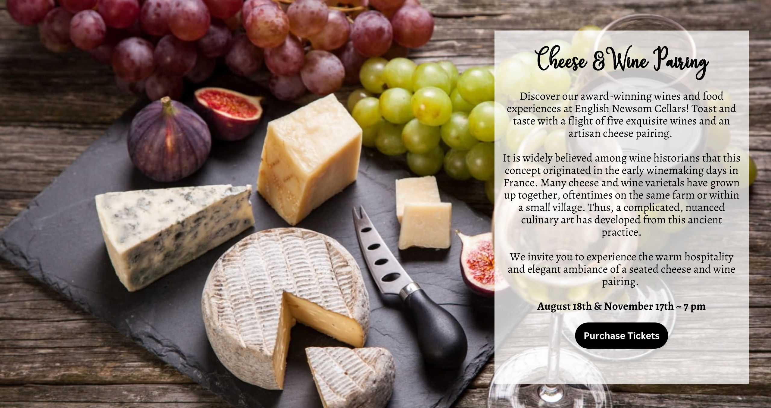 Cheese & Wine Pairing event information