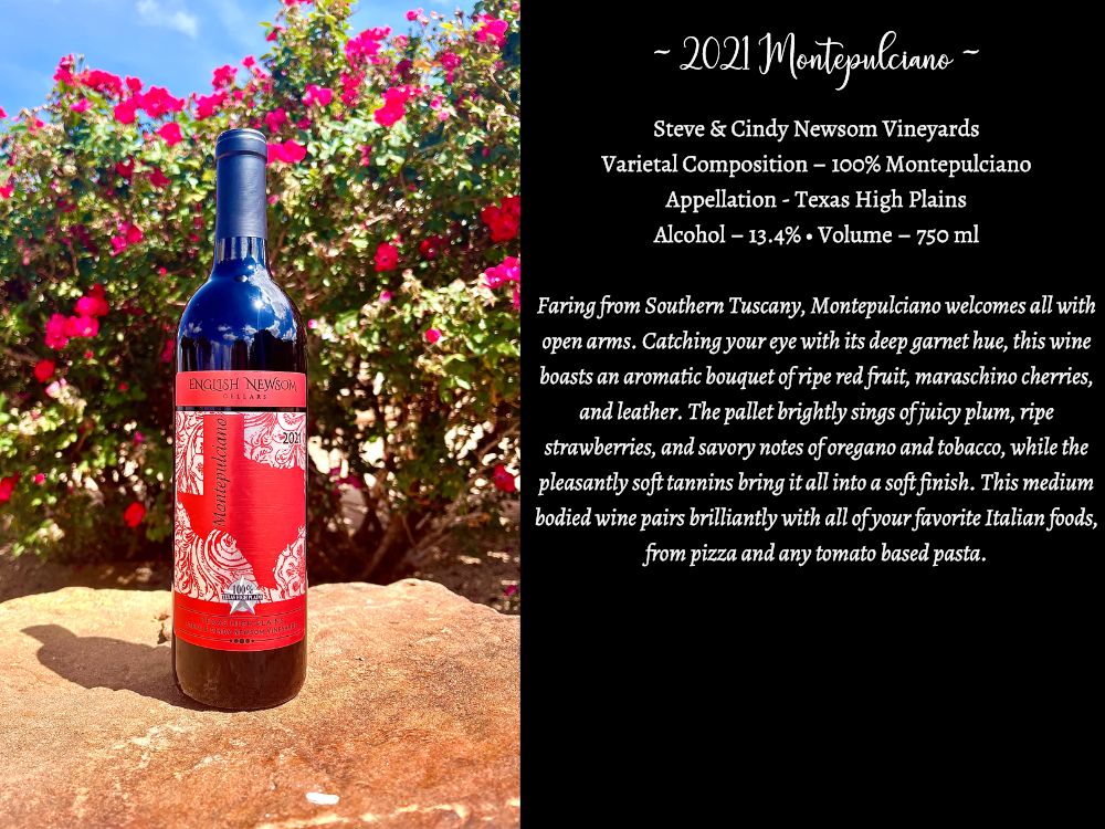 Faring from Southern Tuscany, Montepulciano welcomes all with open arms. Catching your eye with its deep garnet hue, this wine boasts an aromatic bouquet of ripe red fruit, maraschino cherries, and leather. The pallet brightly sings of juicy plum, ripe strawberries, and savory notes of oregano and tobacco, while the pleasantly soft tannins bring it all into a soft finish. This medium bodied wine pairs brilliantly with all of your favorite Italian foods, from pizza and any tomato based pasta.