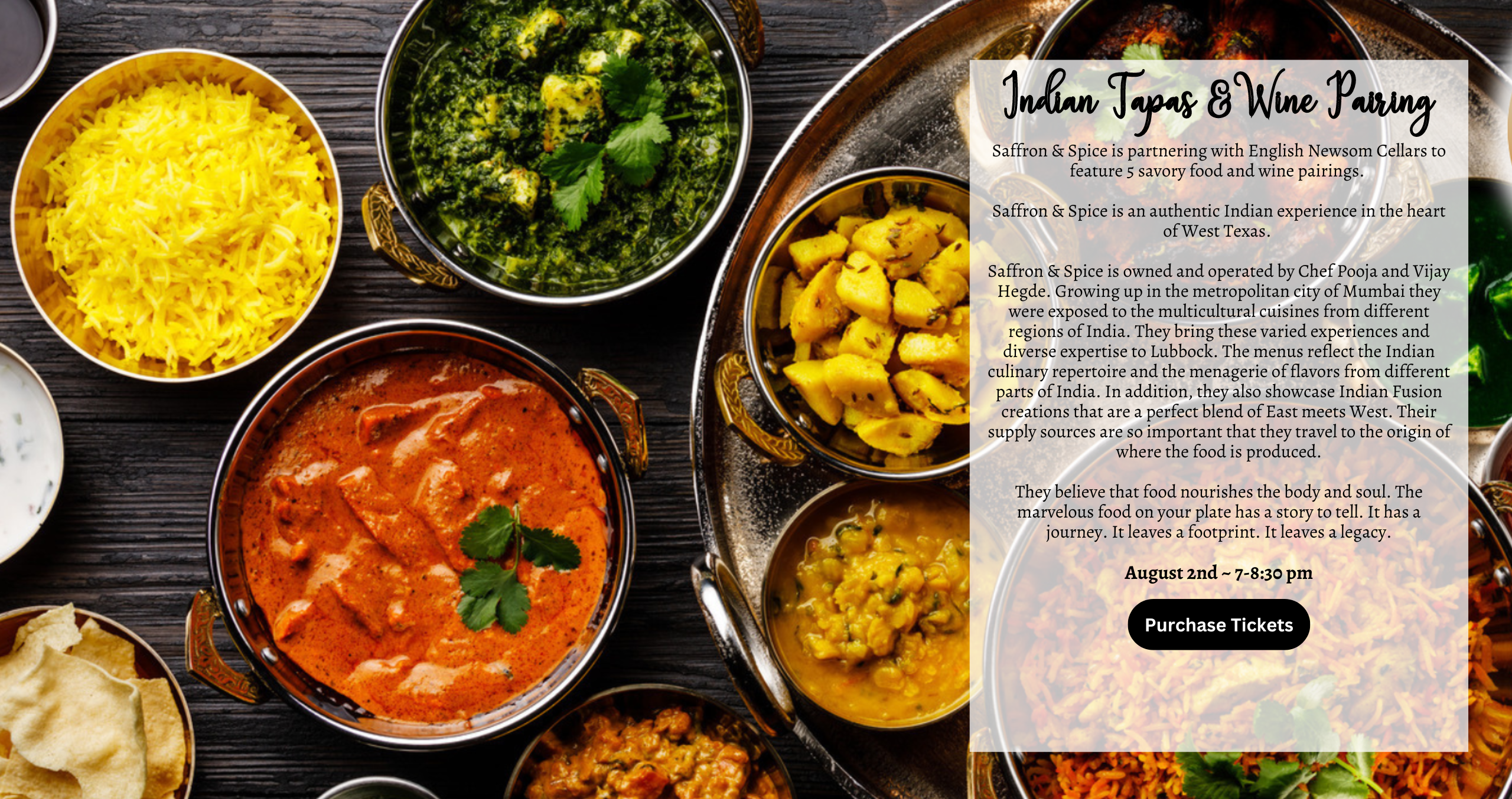 Indian Tapas & Food Pairing event information