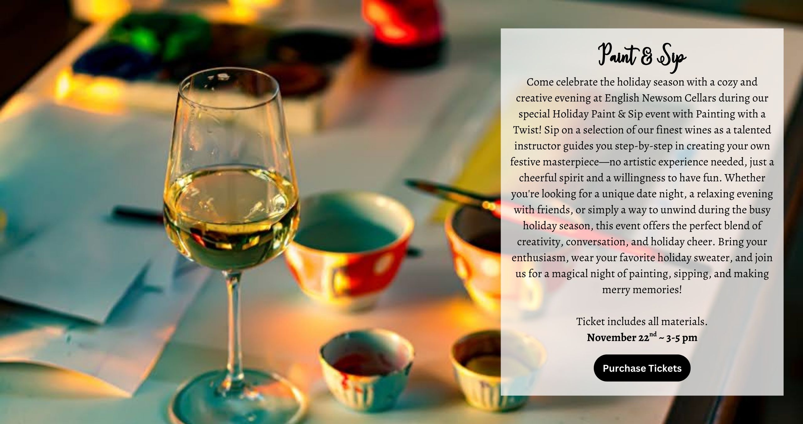 Paint & Sip event details and ticket purchase