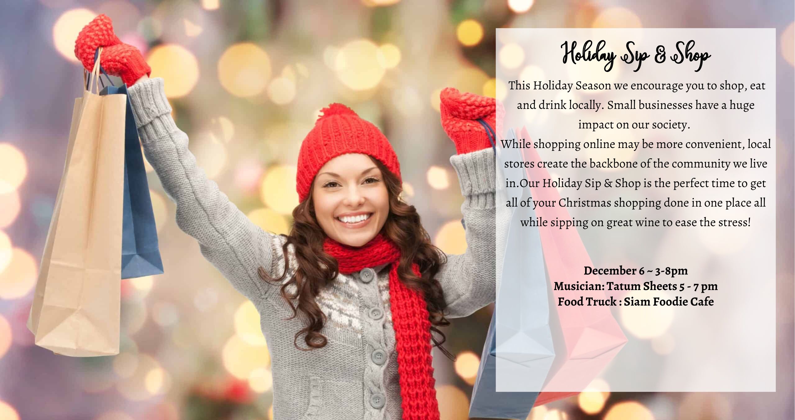 Whether you're dreaming of a white—or red—Christmas, these dessert and wine pairings have got you covered. At this holiday event, our favorite cookies will be paired with our award winning wines. It is the most wine-derful time of the year, after all! December 13 ~ 2-4 pm